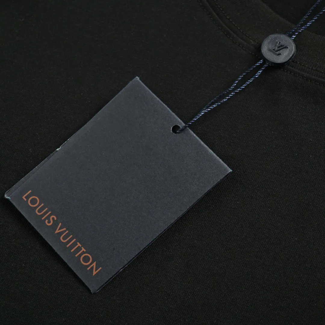 Louis Vuitton/Louis Vuitton 24ss presbyopic leather label fake pocket short sleeves